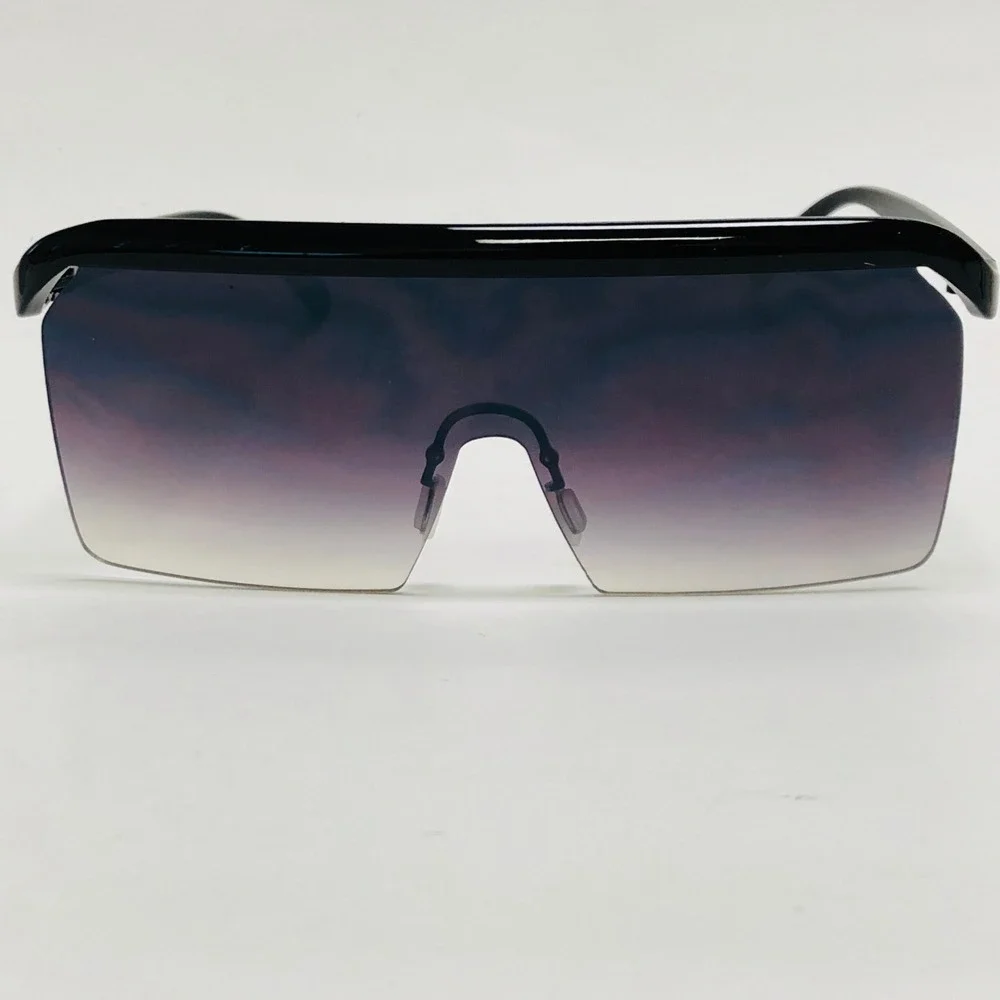 Shield Sunglasses Oversized Rimless Visor One Piece Lens‎ Fashion Shades Gafas